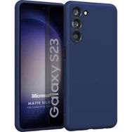 Microsonic Matte Silicone Samsung Galaxy S23 Lacivert Cep Telefonu Kılıfı