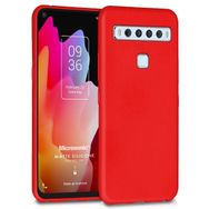 Microsonic Matte Silicone TCL 10L Kırmızı Cep Telefonu Kılıfı