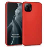 Microsonic Matte Silicone Xiaomi Mi 11 Kırmızı Cep Telefonu Kılıfı