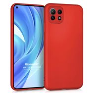 Microsonic Matte Silicone Xiaomi Mi 11 Lite Kırmızı Cep Telefonu Kılıfı