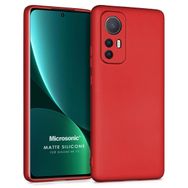 Microsonic Matte Silicone Xiaomi Mi 12 Kırmızı Cep Telefonu Kılıfı