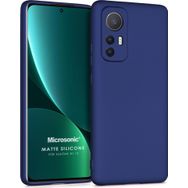 Microsonic Matte Silicone Xiaomi Mi 12 Lacivert Cep Telefonu Kılıfı