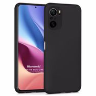Microsonic Matte Silicone Xiaomi Poco F3 Siyah Cep Telefonu Kılıfı
