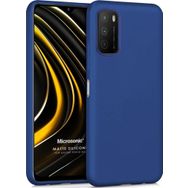 Microsonic Matte Silicone Xiaomi Poco M3 Lacivert Cep Telefonu Kılıfı