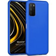 Microsonic Matte Silicone Xiaomi Poco M3 Mavi Cep Telefonu Kılıfı