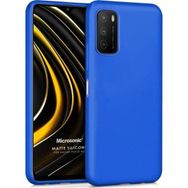 Microsonic Matte Silicone Xiaomi Poco M3 Mavi Cep Telefonu Kılıfı