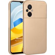Microsonic Matte Silicone Xiaomi Poco M5 Gold Cep Telefonu Kılıfı