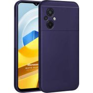 Microsonic Matte Silicone Xiaomi Poco M5 Lacivert Cep Telefonu Kılıfı