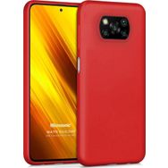 Microsonic Matte Silicone Xiaomi Poco X3 Pro Kırmızı Cep Telefonu Kılıfı