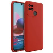 Microsonic Matte Silicone Xiaomi Redmi 10C Kırmızı Kılıf