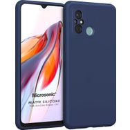 Microsonic Matte Silicone Xiaomi Redmi 12C Lacivert Cep Telefonu Kılıfı
