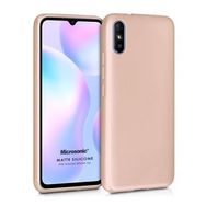 Microsonic Matte Silicone Xiaomi Redmi 9A Gold Cep Telefonu Kılıfı