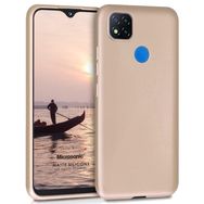 Microsonic Matte Silicone Xiaomi Redmi 9C Gold Cep Telefonu Kılıfı