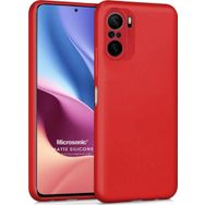 Microsonic Matte Silicone Xiaomi Redmi K40 Kırmızı Cep Telefonu Kılıfı