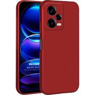 Microsonic Matte Silicone Xiaomi Redmi Note 12 Pro Kırmızı Cep Telefonu Kılıfı