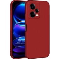 Microsonic Matte Silicone Xiaomi Redmi Note 12 Pro Kırmızı Cep Telefonu Kılıfı
