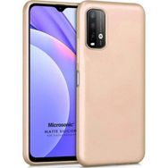 Microsonic Matte Silicone Xiaomi Redmi Note 9 4G Gold Cep Telefonu Kılıfı