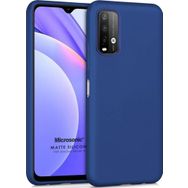 Microsonic Matte Silicone Xiaomi Redmi Note 9 4G Lacivert Cep Telefonu Kılıfı