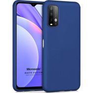 Microsonic Matte Silicone Xiaomi Redmi Note 9 4G Lacivert Cep Telefonu Kılıfı