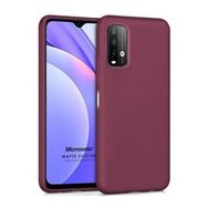 Microsonic Matte Silicone Xiaomi Redmi Note 9 4G Mor Cep Telefonu Kılıfı