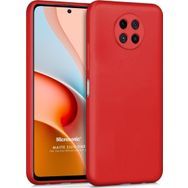 Microsonic Matte Silicone Xiaomi Redmi Note 9 5G Kırmızı Cep Telefonu Kılıfı