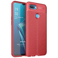 Microsonic Oppo A12 Deri Dokulu Silikon Kırmızı Cep Telefonu Kılıfı