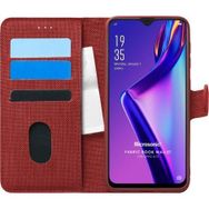 Microsonic Oppo A12 Fabric Book Wallet Kırmızı Cep Telefonu Kılıfı