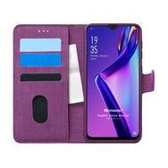 Microsonic Oppo A12 Fabric Book Wallet Mor Cep Telefonu Kılıfı