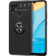 Microsonic Oppo A15 Kickstand Ring Holder Siyah Cep Telefonu Kılıfı