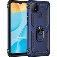 Microsonic Oppo A15 Military Ring Holder Lacivert Cep Telefonu Kılıfı