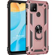 Microsonic Oppo A15 Military Ring Holder Rose Gold Cep Telefonu Kılıfı