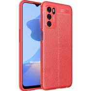 Microsonic Oppo A16 Deri Dokulu Silikon Kırmızı Cep Telefonu Kılıfı