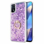 Microsonic Oppo A16 Glitter Liquid Holder Mor Cep Telefonu Kılıfı
