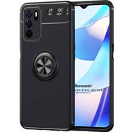 Microsonic Oppo A16 Kickstand Ring Holder Siyah Cep Telefonu Kılıfı