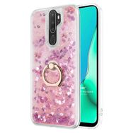 Microsonic Oppo A5 2020 Glitter Liquid Holder Pembe Cep Telefonu Kılıfı