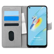 Microsonic Oppo A54 4G Fabric Book Wallet Gri Cep Telefonu Kılıfı