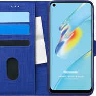 Microsonic Oppo A54 4G Fabric Book Wallet Lacivert Cep Telefonu Kılıfı