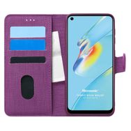 Microsonic Oppo A54 4G Fabric Book Wallet Mor Cep Telefonu Kılıfı