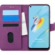 Microsonic Oppo A54 4G Fabric Book Wallet Mor Cep Telefonu Kılıfı