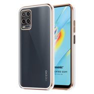 Microsonic Oppo A54 4G Laser Plated Soft Beyaz Cep Telefonu Kılıfı