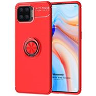 Microsonic Oppo A73 Kickstand Ring Holder Kırmızı Cep Telefonu Kılıfı