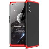 Microsonic Oppo A74 4G Double Dip 360 Protective Siyah Kırmızı Cep Telefonu Kılıfı