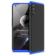 Microsonic Oppo A74 4G Double Dip 360 Protective Siyah Mavi Cep Telefonu Kılıfı