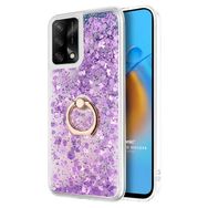 Microsonic Oppo A74 4G Glitter Liquid Holder Mor Cep Telefonu Kılıfı