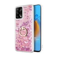 Microsonic Oppo A74 4G Glitter Liquid Holder Pembe Cep Telefonu Kılıfı