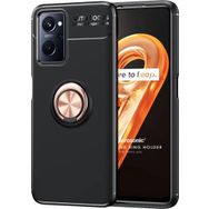 Microsonic Oppo A76 Kickstand Ring Holder Rose Siyah Kılıf