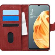 Microsonic Oppo A91 Fabric Book Wallet Kırmızı Cep Telefonu Kılıfı