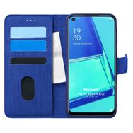 Microsonic Oppo A92 Fabric Book Wallet Lacivert Cep Telefonu Kılıfı