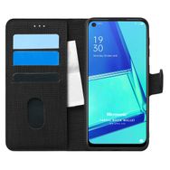 Microsonic Oppo A92 Fabric Book Wallet Siyah Cep Telefonu Kılıfı