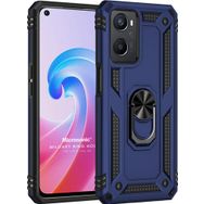 Microsonic Oppo A96 Military Ring Holder Lacivert Kılıf
